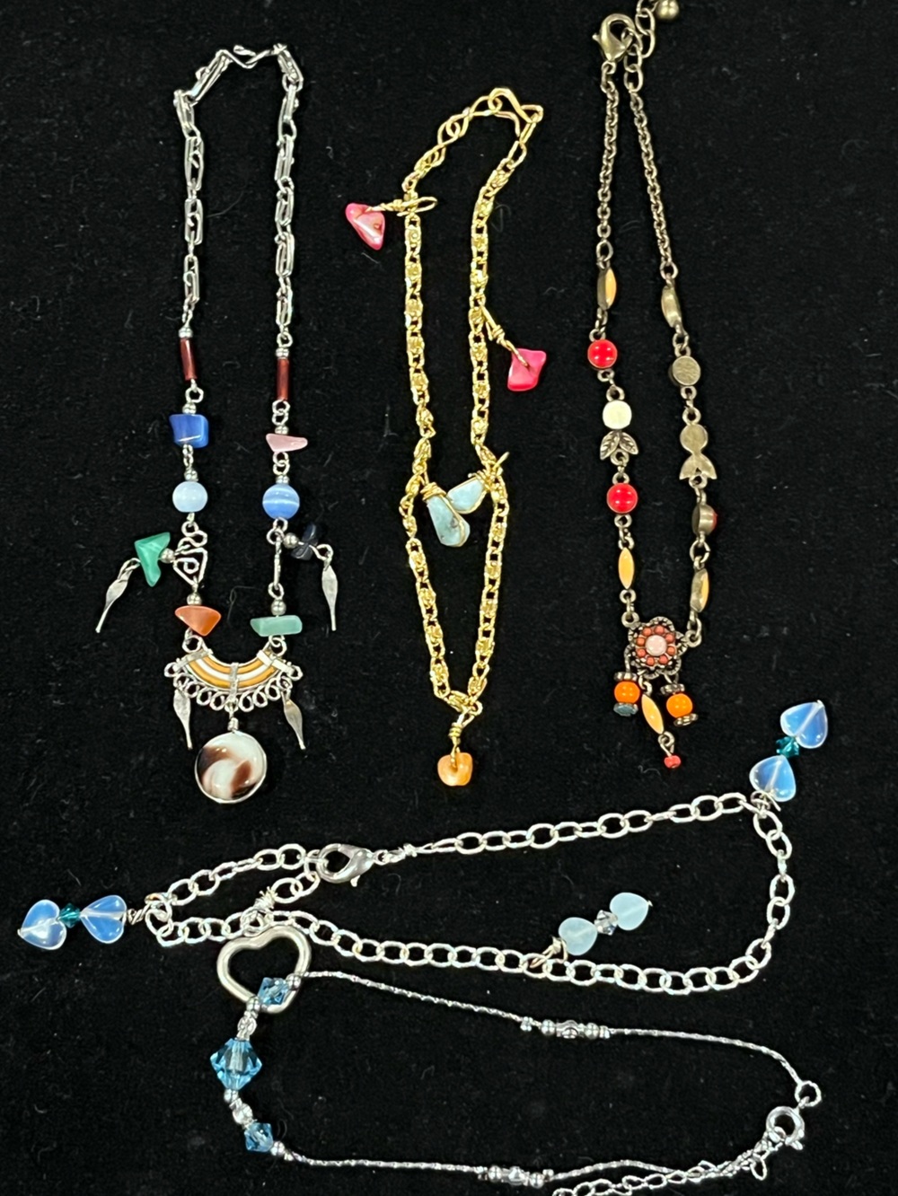 Anklet Bundle Handcrafted Multicolor Beaded Large Bracelets